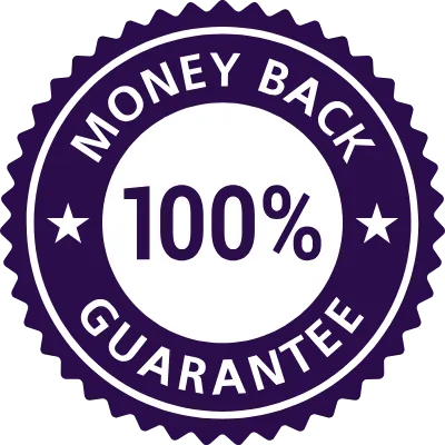 FizzClean 30-day 100% money back guarantee badge